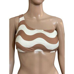 NWT O'Neil Brown Cream Swimsuit Top Size Medium